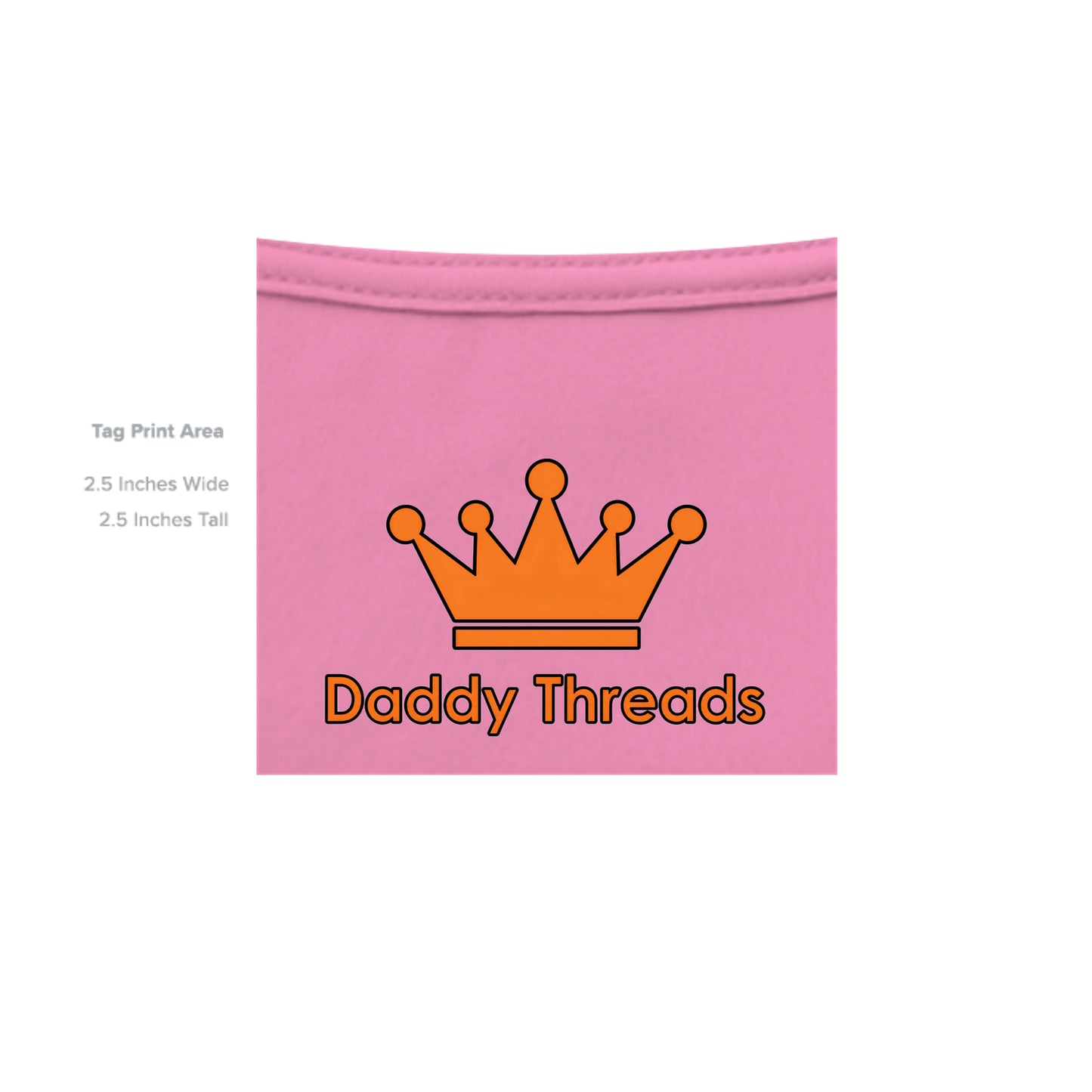 Pre-Pear 4 Rooster pun rebus graphic on azalea unisex heavy cotton tee, inside neck tag detail — Daddy Threads