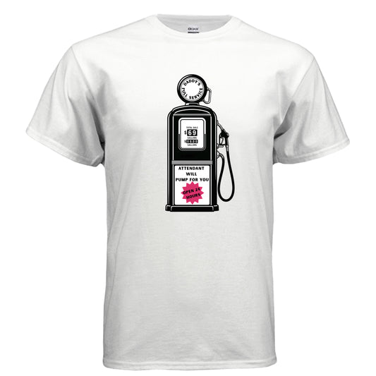 Daddy's Full Service vintage gas station graphic on white unisex heavy cotton tee — Daddy Threads