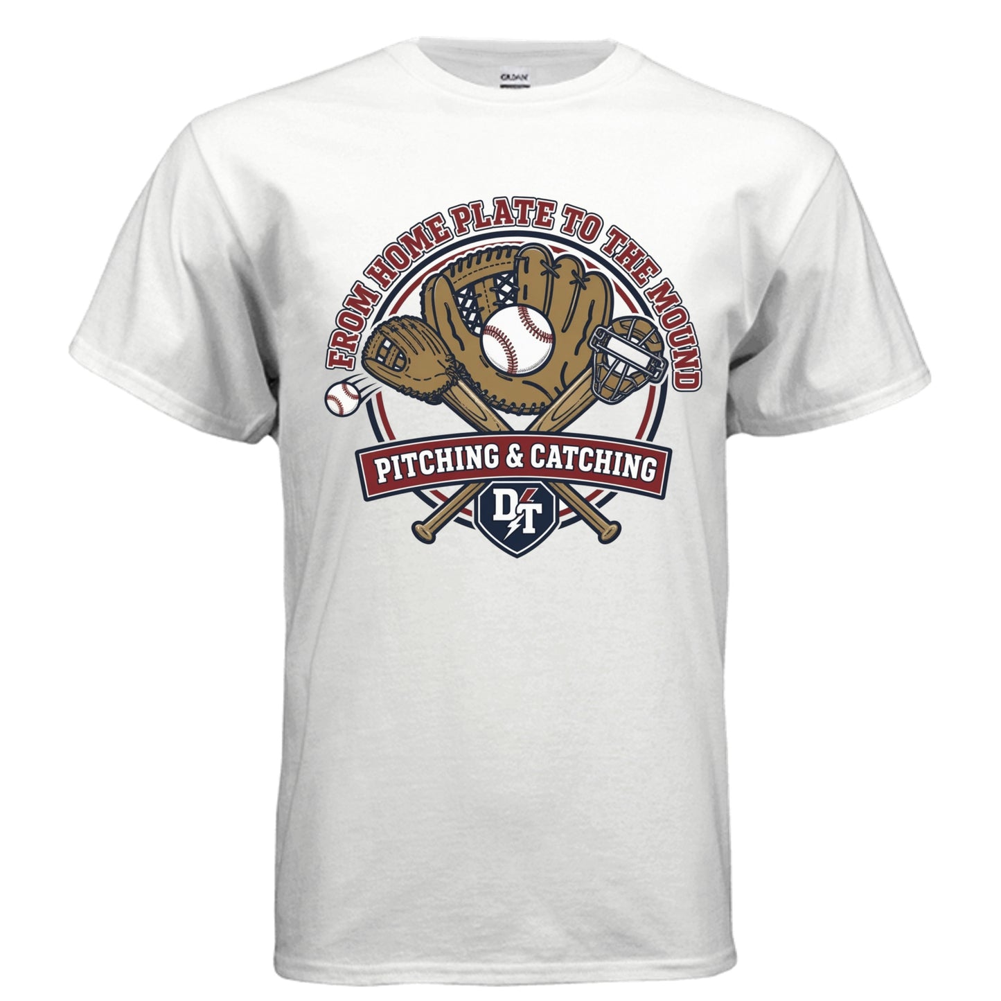 Pitching and Catching vintage baseball graphic on white unisex heavy cotton tee — Daddy Threads