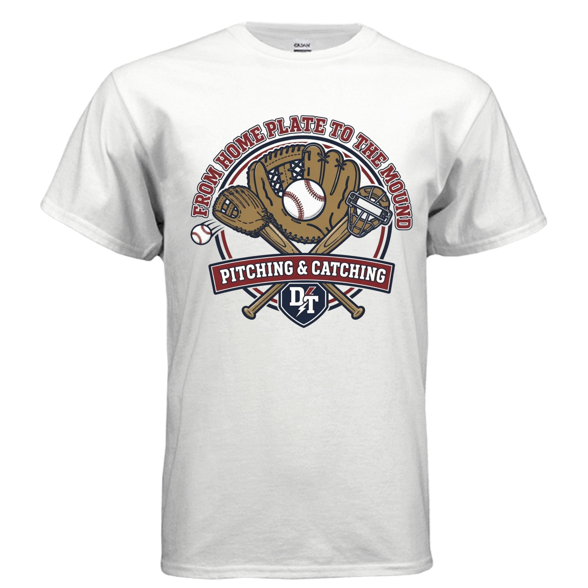 Pitching and Catching vintage baseball graphic on white unisex heavy cotton tee — Daddy Threads