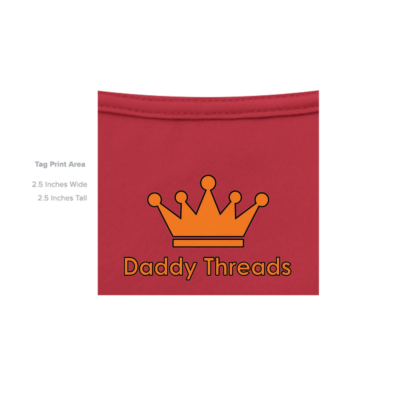 Pitching and Catching vintage baseball graphic on red unisex heavy cotton tee, inside neck tag detail — Daddy Threads