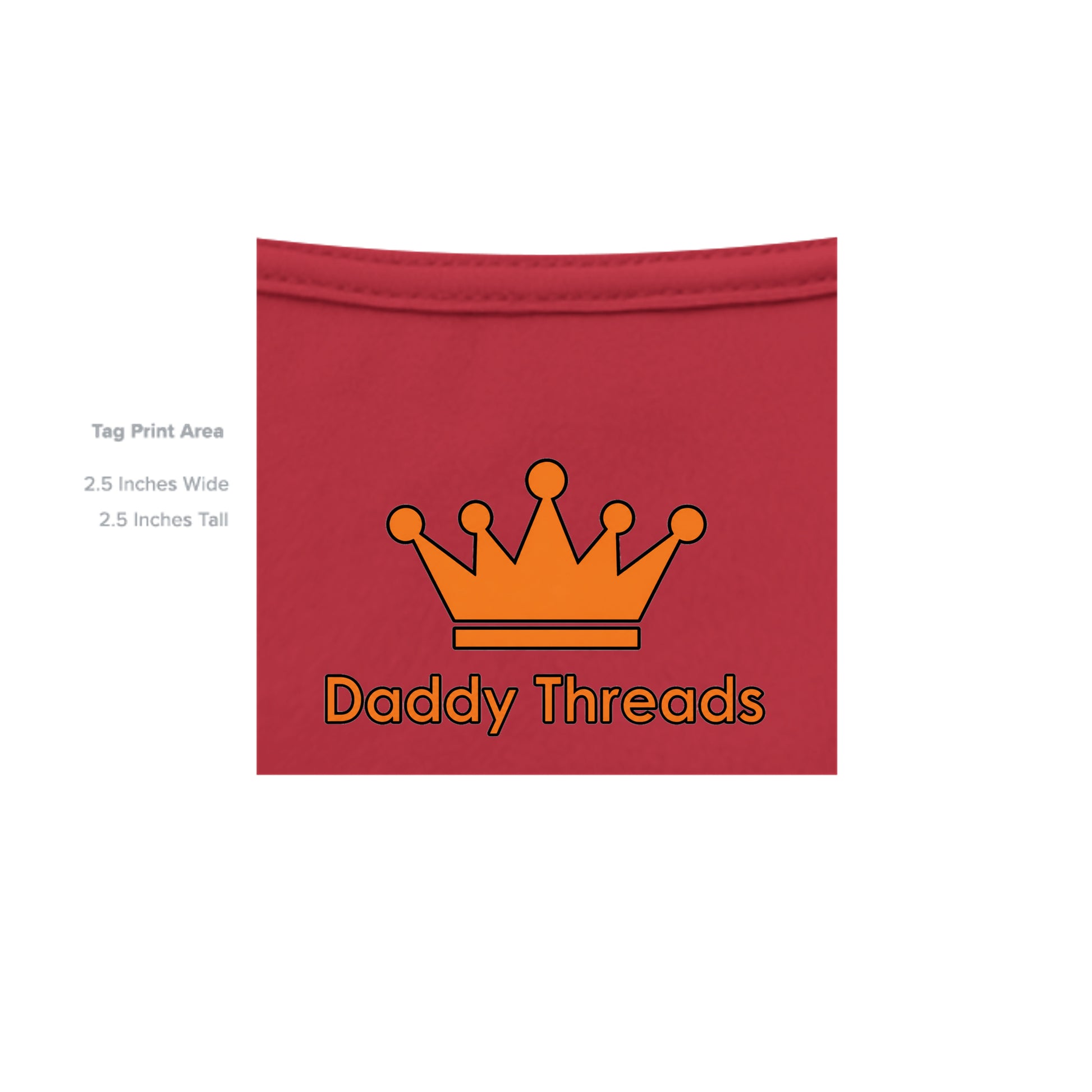 Pitching and Catching vintage baseball graphic on red unisex heavy cotton tee, inside neck tag detail — Daddy Threads