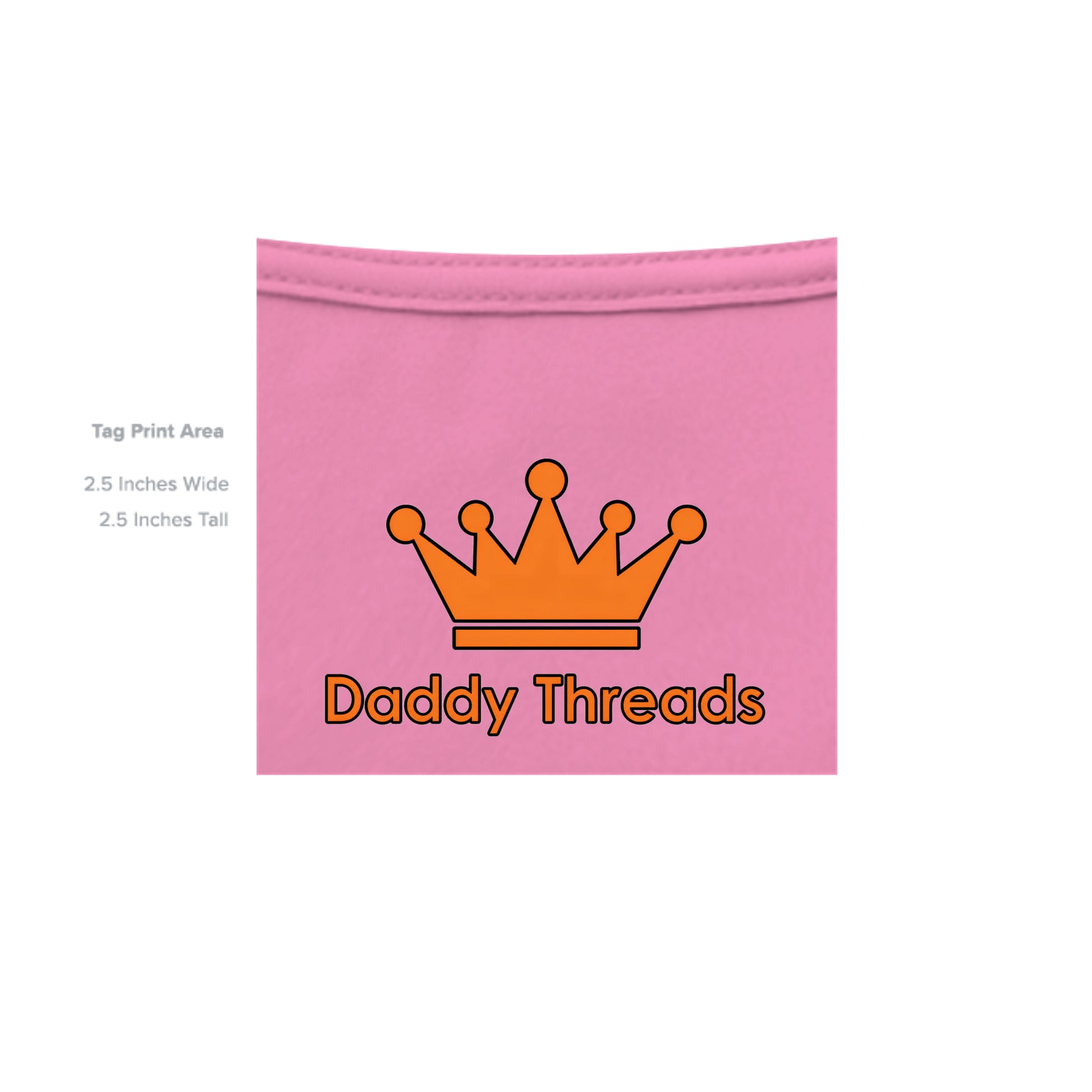 Pre-Pear 4 Rooster pun rebus graphic on azalea unisex heavy cotton tee, inside neck tag detail — Daddy Threads