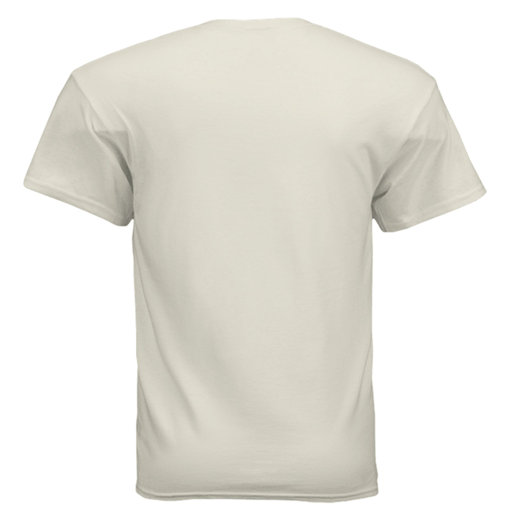 Blow Me birthday cupcake graphic on natural unisex heavy cotton tee, back view — Daddy Threads