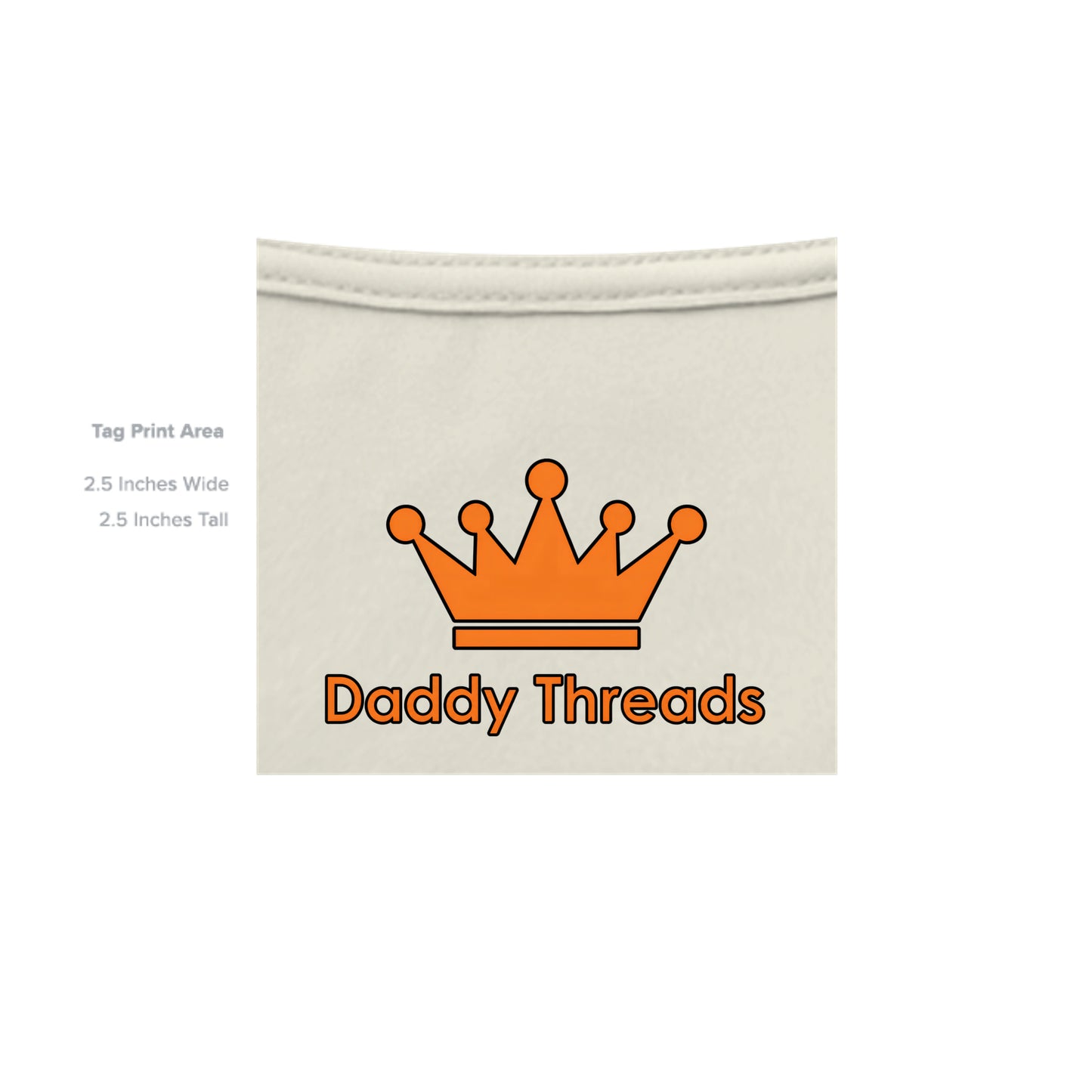 Blow Me birthday cupcake graphic on natural unisex heavy cotton tee, inside neck tag detail — Daddy Threads