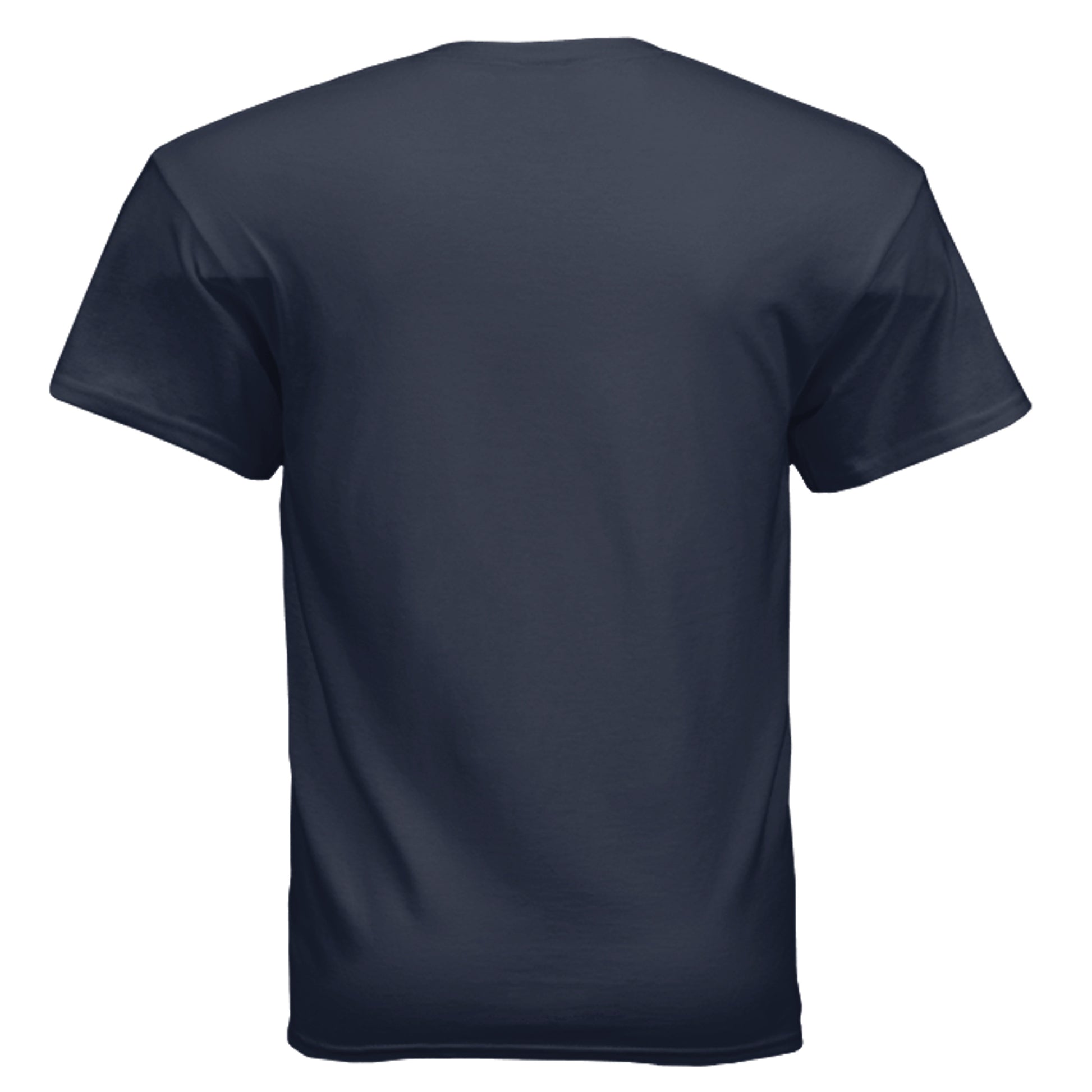 Llamaste yoga llama graphic on navy unisex heavy cotton tee, back view — Daddy Threads