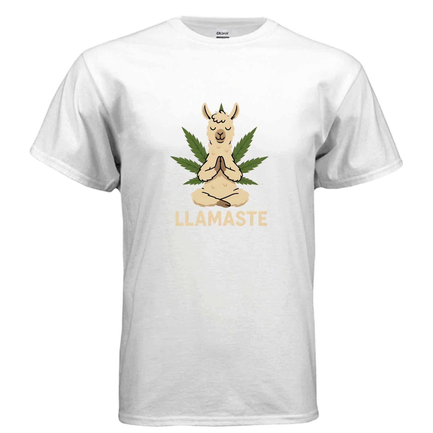 Llamaste yoga llama graphic on white unisex heavy cotton tee — Daddy Threads