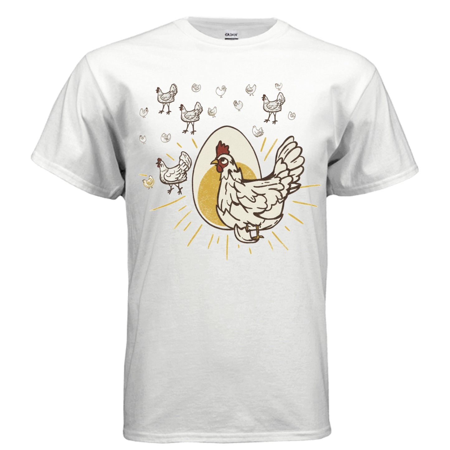 Free Range Cock vintage farm rooster graphic on white unisex heavy cotton tee — Daddy Threads