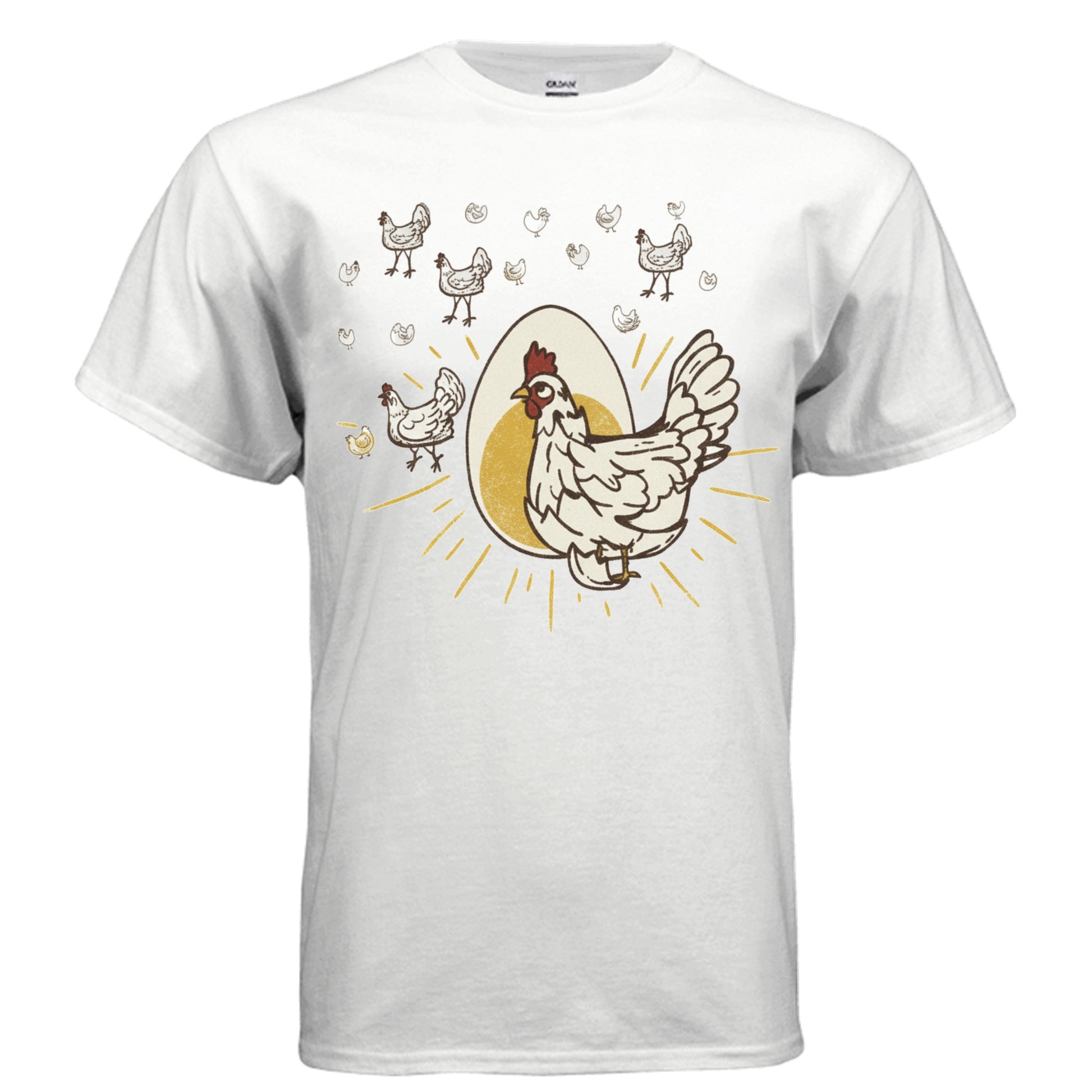 Free Range Cock vintage farm rooster graphic on white unisex heavy cotton tee — Daddy Threads