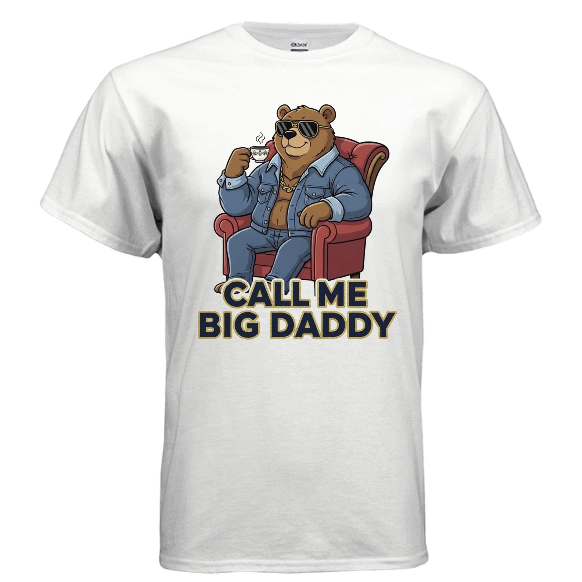 Call Me Big Daddy bear daddy graphic on white unisex heavy cotton tee — Daddy Threads