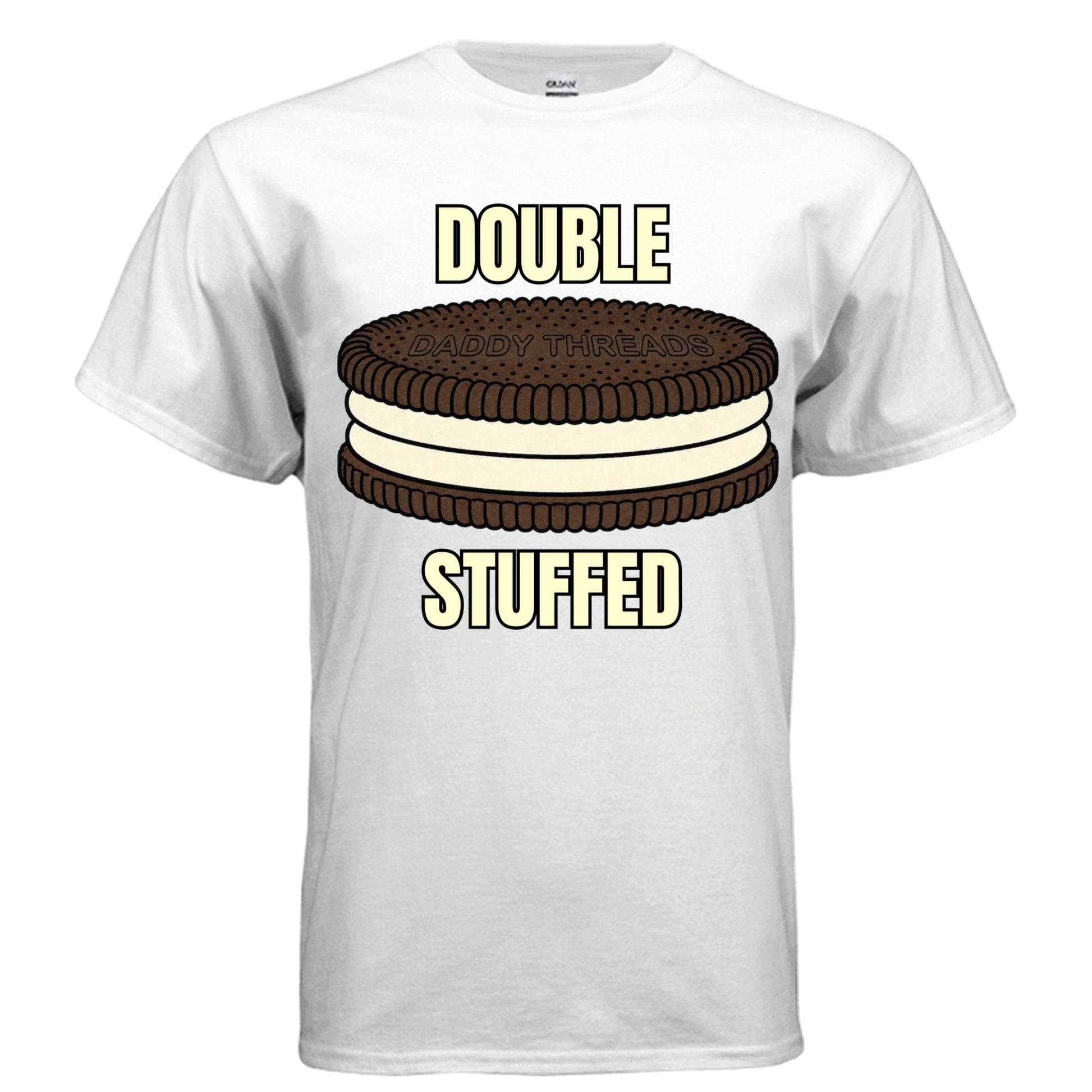 Double Stuffed cookie bear graphic on white unisex heavy cotton tee — Daddy Threads