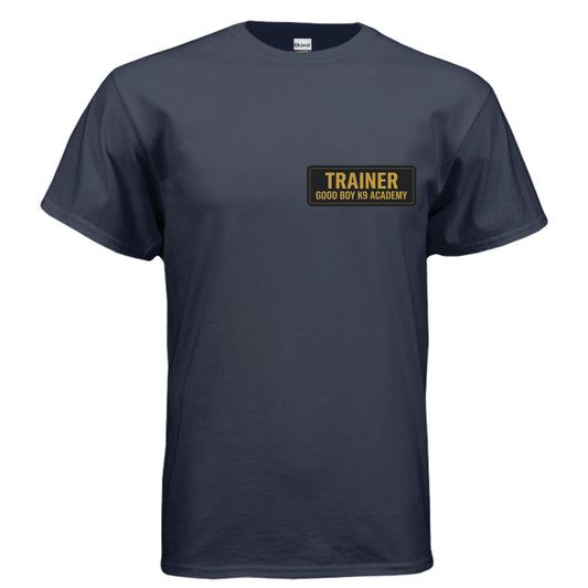 Top Dog Good Boy K-9 Academy graphic on navy unisex heavy cotton tee — Daddy Threads