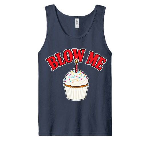 Full Service Bakery birthday graphic on navy unisex tank top — Daddy Threads